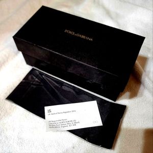 Dolce Gabbana Empty Case For Sunglasses Box Black 3.5" x 7" with papers & cloth